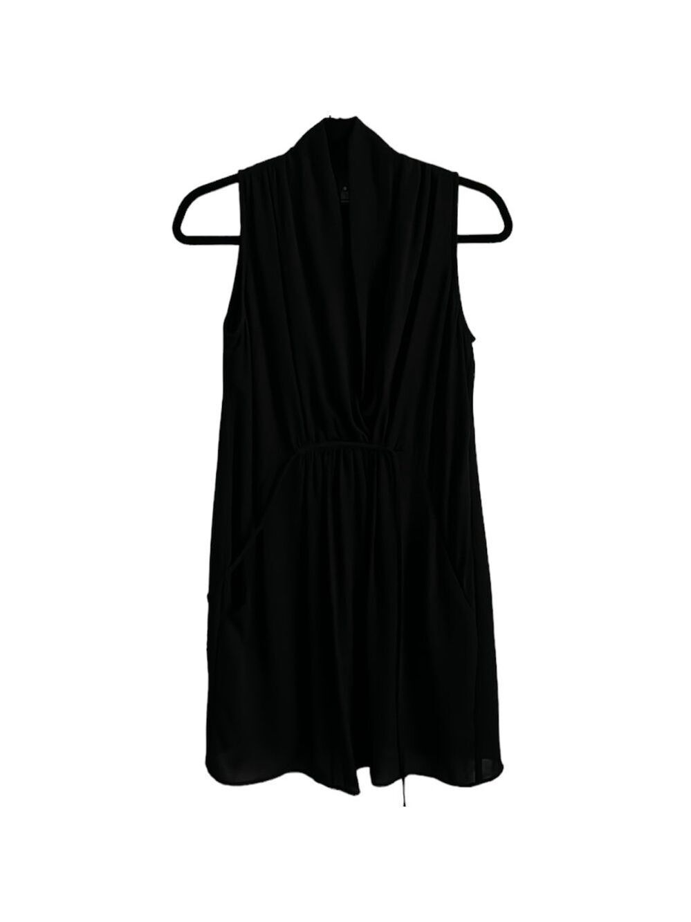 Aqua Bloomingdale's Faux Wrap Mini Dress Black Size XS - Picture 13 of 13